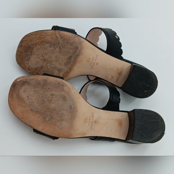 KATE SPADE New York Scalloped Edge Sandal  BLACK size 6 - Picture 7 of 12